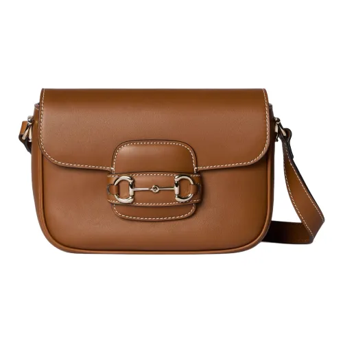 GUCCI Horsebit 1955 Кожа Сумка через плечо Мини Женская Коричневая