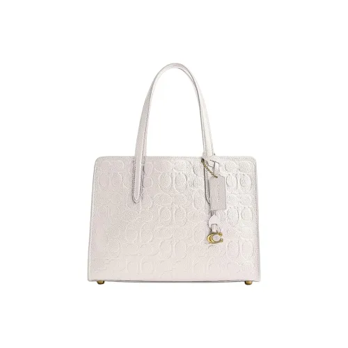 COACH Carter Мягкий Яркий GRAIN LEATHER Тоут Сумка Сумка для покупок Сумка Сумка через плечо Большая Женская Белая