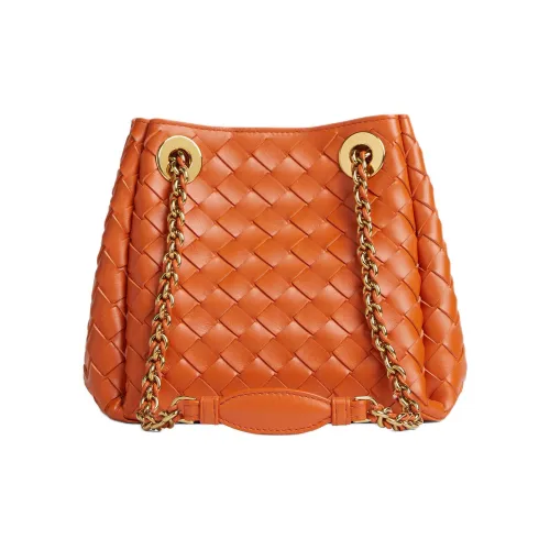 Bottega Veneta Parachute Lambskin Shoulder Bag Small Women's Burnt Orange