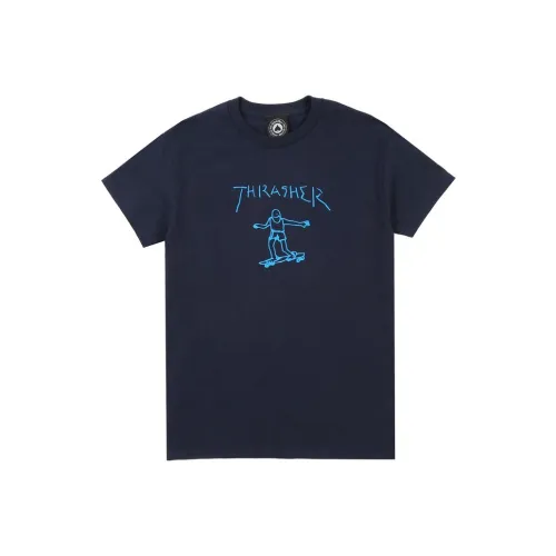 Thrasher T-Shirt US Version Unisex Dark Blue