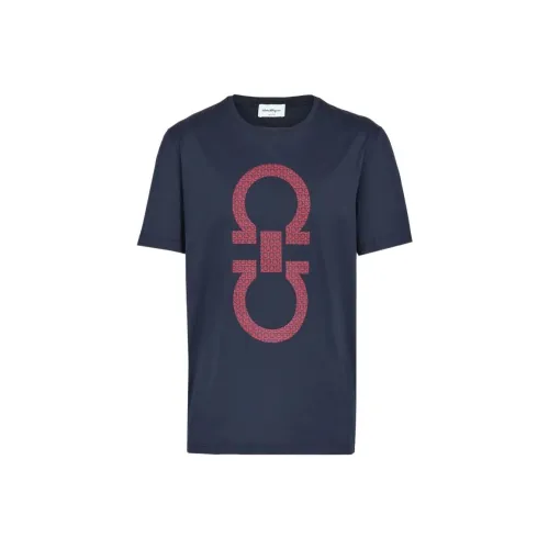 Ferragamo Мужская T-рубашка морского синего цвета