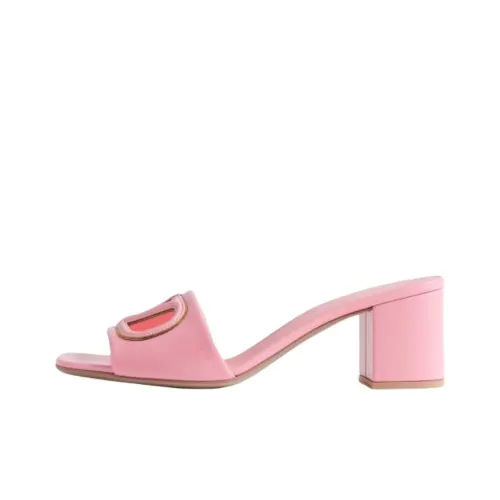 Valentino Rubber Slide Тапочки 6 см Женские Розовые