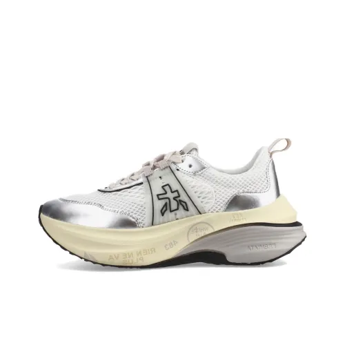 PREMIATA HILL Низкий топ Повседневная обувь Женская Белая Серебряная