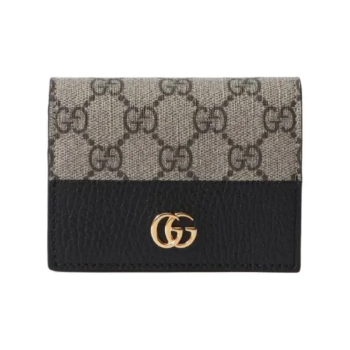 GUCCI GG Marmont Холст Картхолдер Стандартный Женский Серый Черный