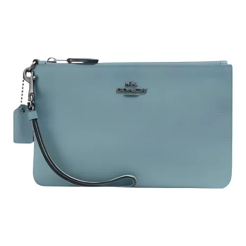 COACH Wristlet Галечная кожа Маленькая сумочка Клатч Запястье Сумка Маленькая Женская Шалфейно-зеленый