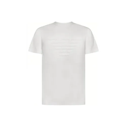 EMPORIO ARMANI Однотонный Пуловер Короткий Рукав Т-Рубашка Мужская Белая
