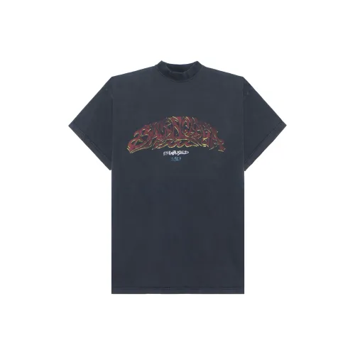 Balenciaga T-Shirt Loose Fit Unisex Black Баленсиага T-рубашка свободного кроя унисекс черная