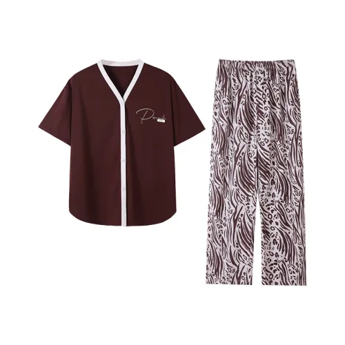 Kerener Pajama Комплект Женский Бордовый Фиолетовый