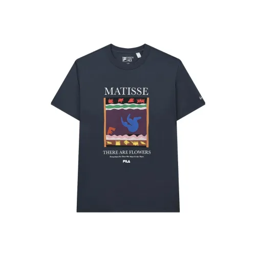 FILA X THE MET Co Брендированная Серия T Рубашка Мужская Стена Грязно-Серый