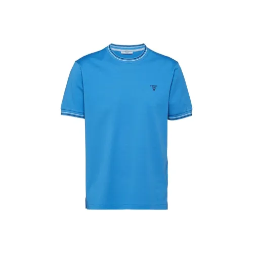 PRADA Светло-фиолетовый Синий Мужская T-рубашка