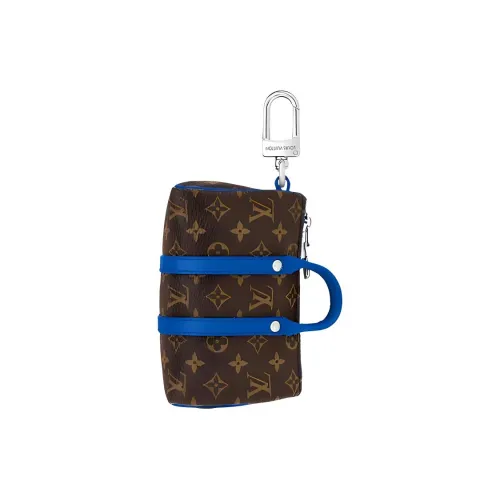 LOUIS VUITTON MINI KEEPALL Холст и кожа Брелок Сумка Аксессуар Мужской Синий
