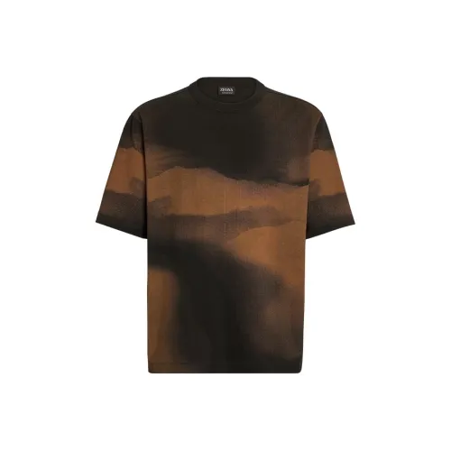 Ermenegildo Zegna Коричневые Мужские T-рубашки