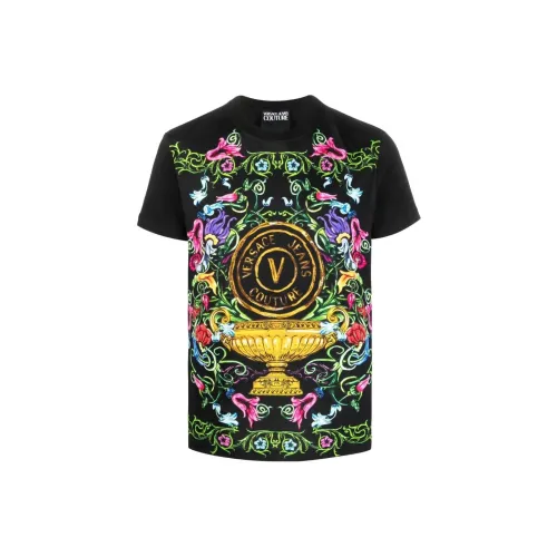 VERSACE JEANS COUTURE Мужские черные футболки