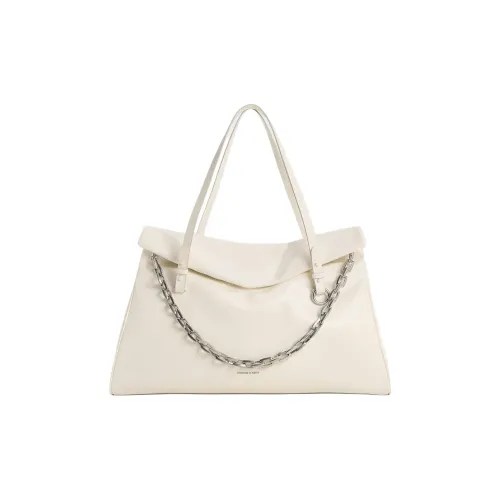 CHARLES KEITH Телячья кожа Тоут Сумка Сумка для покупок Сумка на плечо Экстра-большая Женская Кремовая