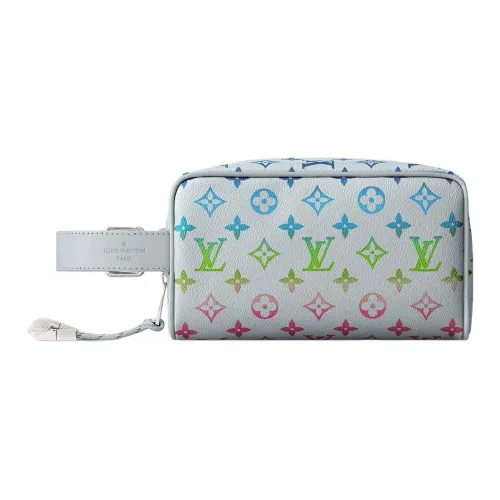 LOUIS VUITTON Кожаный клатч с отделкой унисекс белый с принтом