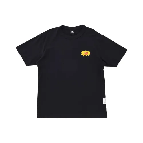 New Balance совместная брендированная футболка с рукавом с оборванным плечом мужская черная