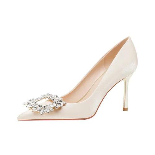 WEISHIBANGWEI Узкий каблук Высокие каблуки Женские Шампанское