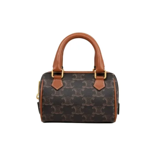 CELINE Triomphe Коровья кожа Сумка Мини Женская Коричневая