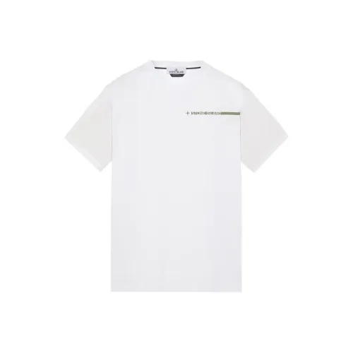 STONE ISLAND Белая Мужская T-Рубашка