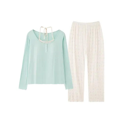 XIAFENYAN Пижамный комплект женский зеленый