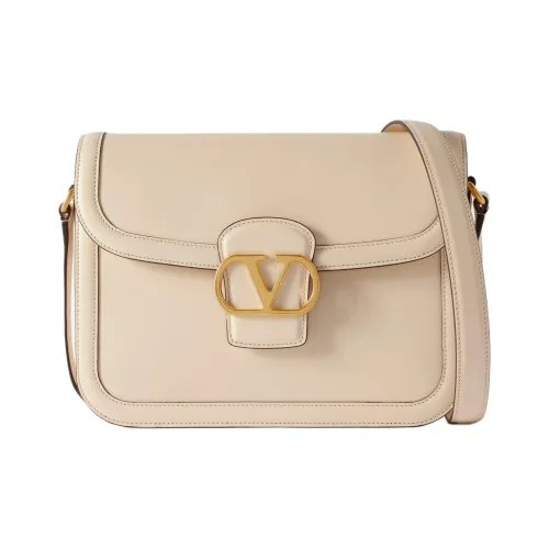 Valentino Телячья кожа Сумка через плечо Сумка на плечо Женская Серый Белый