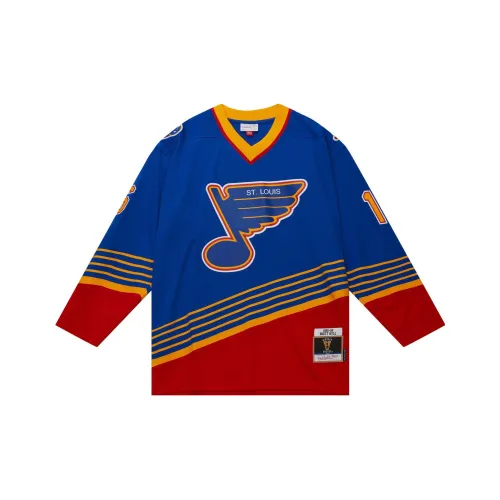 Mitchell Ness Blue Men's T-Shirts Mitchell Ness Синие Мужские Футболки