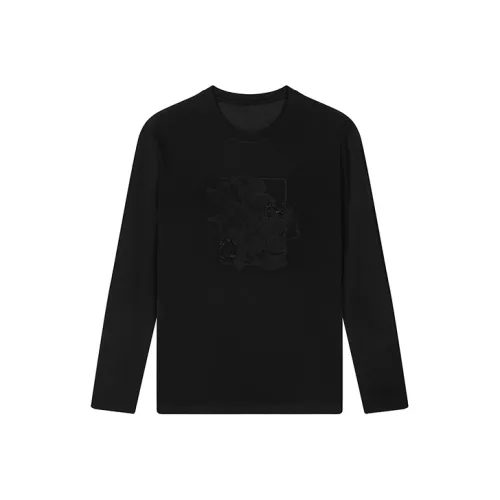 DAVID NAMAN Длинный рукав Т-рубашка Мужская Черная