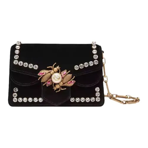 GUCCI Вельвет Сумка через плечо Мини Женская Черная