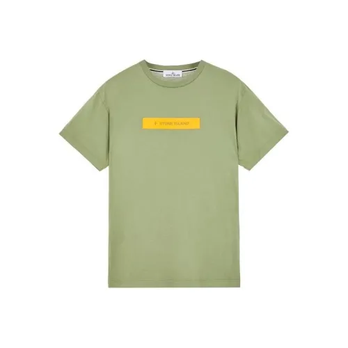 STONE ISLAND Серый Зеленый Унисекс T-рубашки