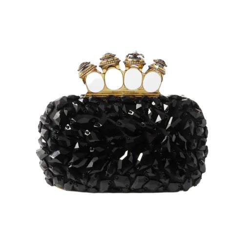 Alexander McQueen Сатин Ткань Клатч Женский Черный