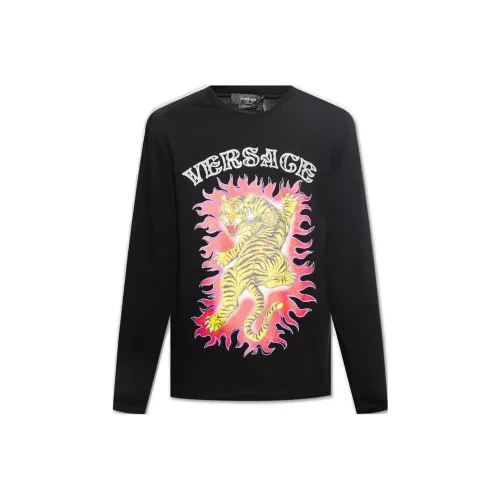 VERSACE Мужские черные T-рубашки