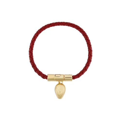 BVLGARI Телячья кожа Золотой покрытый браслеты из латани унисекс красный