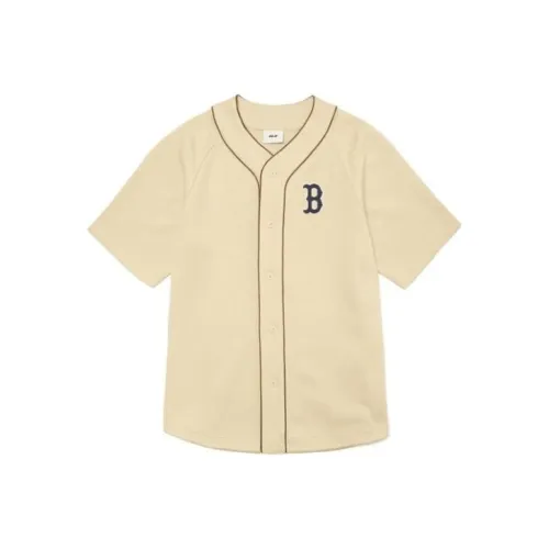 Футболка MLB Base Logo T Унисекс Бежево-желтая