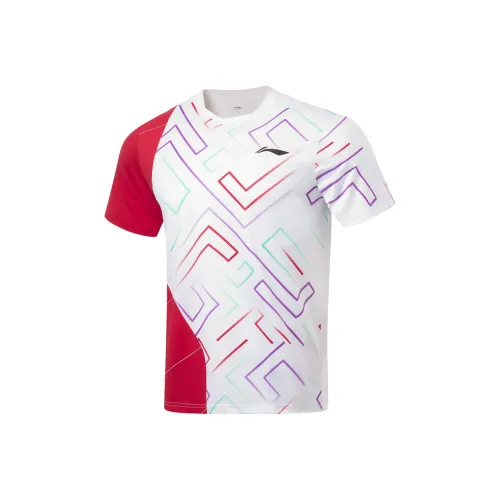 LINING Badminton Series T-Shirt Унисекс Стандартный Белый