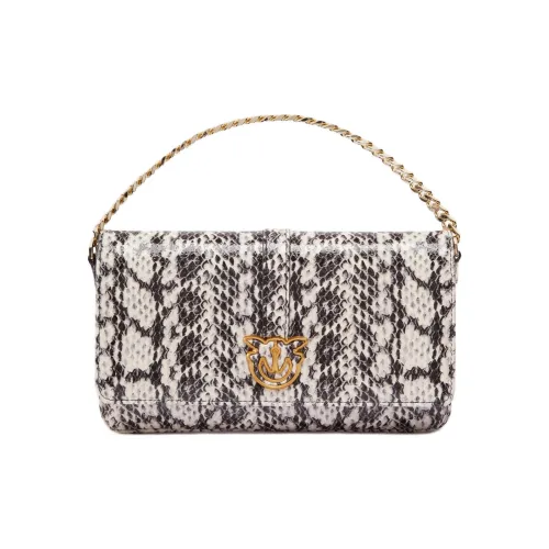 PINKO Galleria Коровья кожа Плечевая сумка Сумка среднего размера Женская Черно-белая
