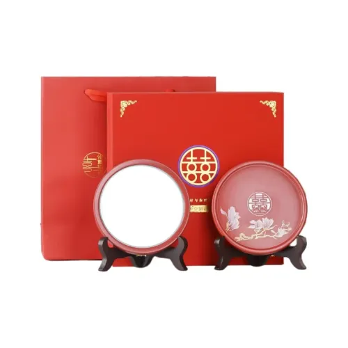 XIBI Невеста и Жених Свадьба Bridal Подарочный набор Зеркала 1 пара Красный Керамика Круглый Зеркало для макияжа Портативный Компактный Зеркало