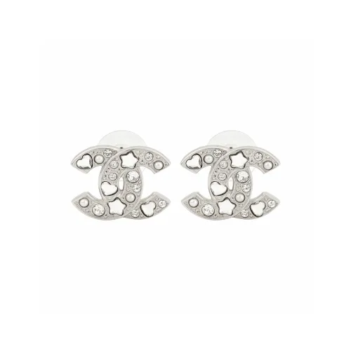 Серьги-гвоздики CHANEL Унисекс Серебряные