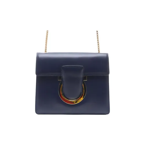 Ferragamo Сумка через плечо из коровьей кожи женская синяя