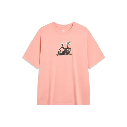 LINING Badfive T-Shirt Унисекс Коралловый флис Розовый