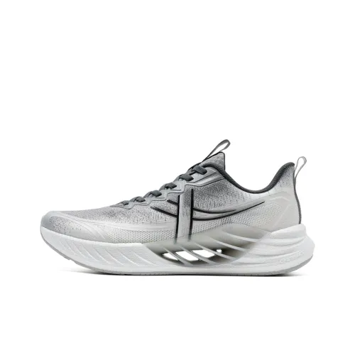 XTEP Hydrogen Wind 8,0 Беговые кроссовки Низкий топ Дымчатый серый/Классический белый/Угольный черный Мужской