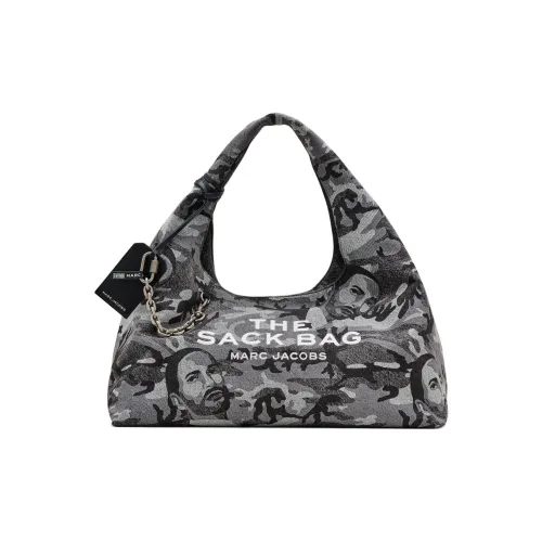 MARC JACOBS Denim Hobo Bag Extra Large Women's Camouflage Light Gray MARC JACOBS Деним Хобо Сумка Экстра Большая Женская Камуфляж Светло-Серый
