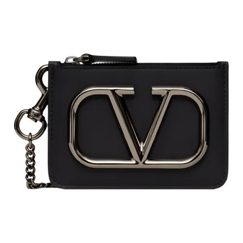 Valentino Vlogo Телячья кожа Держатель для карт Держатель для карт Мужской Черный