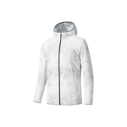 Anta Champion All Weather Series Куртки Пальто Мужской Папирус Белый С принтом по всей поверхности