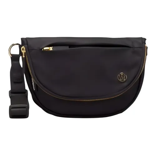 lululemon Нейлоновая сумка через плечо стандартная унисекс черный и золотой