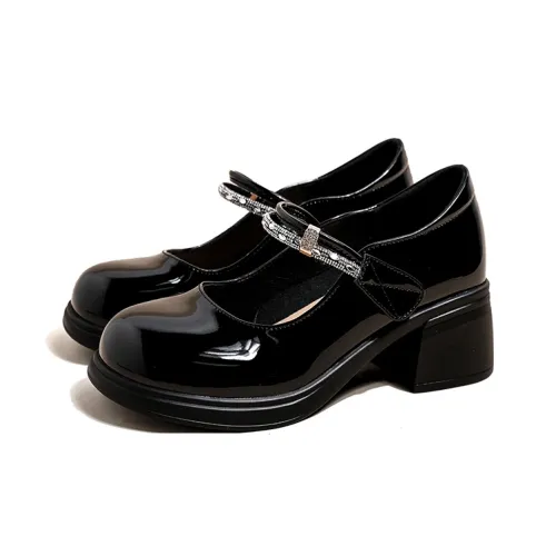 Ouumeis Грубый каблук Туфли Мэри Джейн 5 см Женские