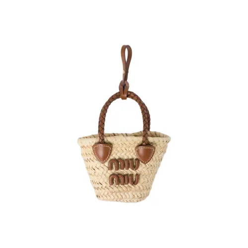 MIU MIU Телячья кожа Одно плечо Сумка Мини Женская Бежевая и Коричневая