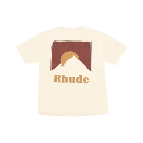 RHUDE Бежево-желтые Мужские T-рубашки