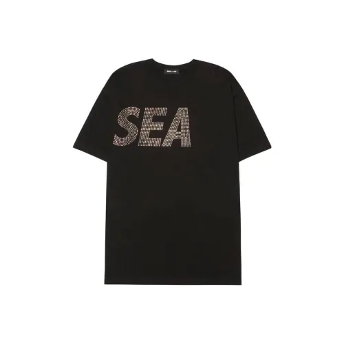WIND AND SEA совместное издание Черные Мужские T-рубашки