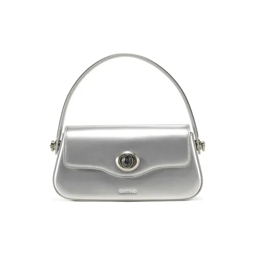 Simedin Коровья кожа Сумка Стандартная Женская Лазерный Серебряный Экрю Бокен Красный