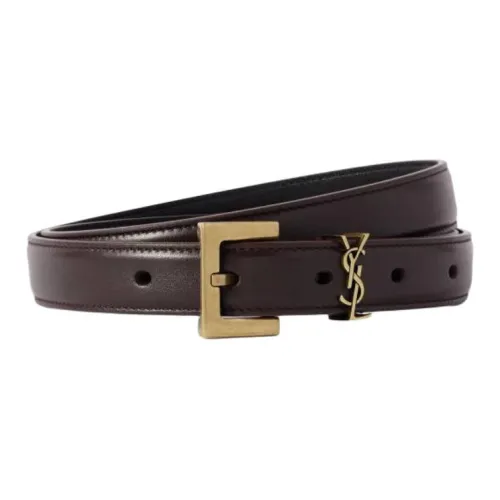 SAINT LAURENT Кожа Коровья кожа Металл Кожаные ремни Унисекс Черный Ширина корпуса 2 см